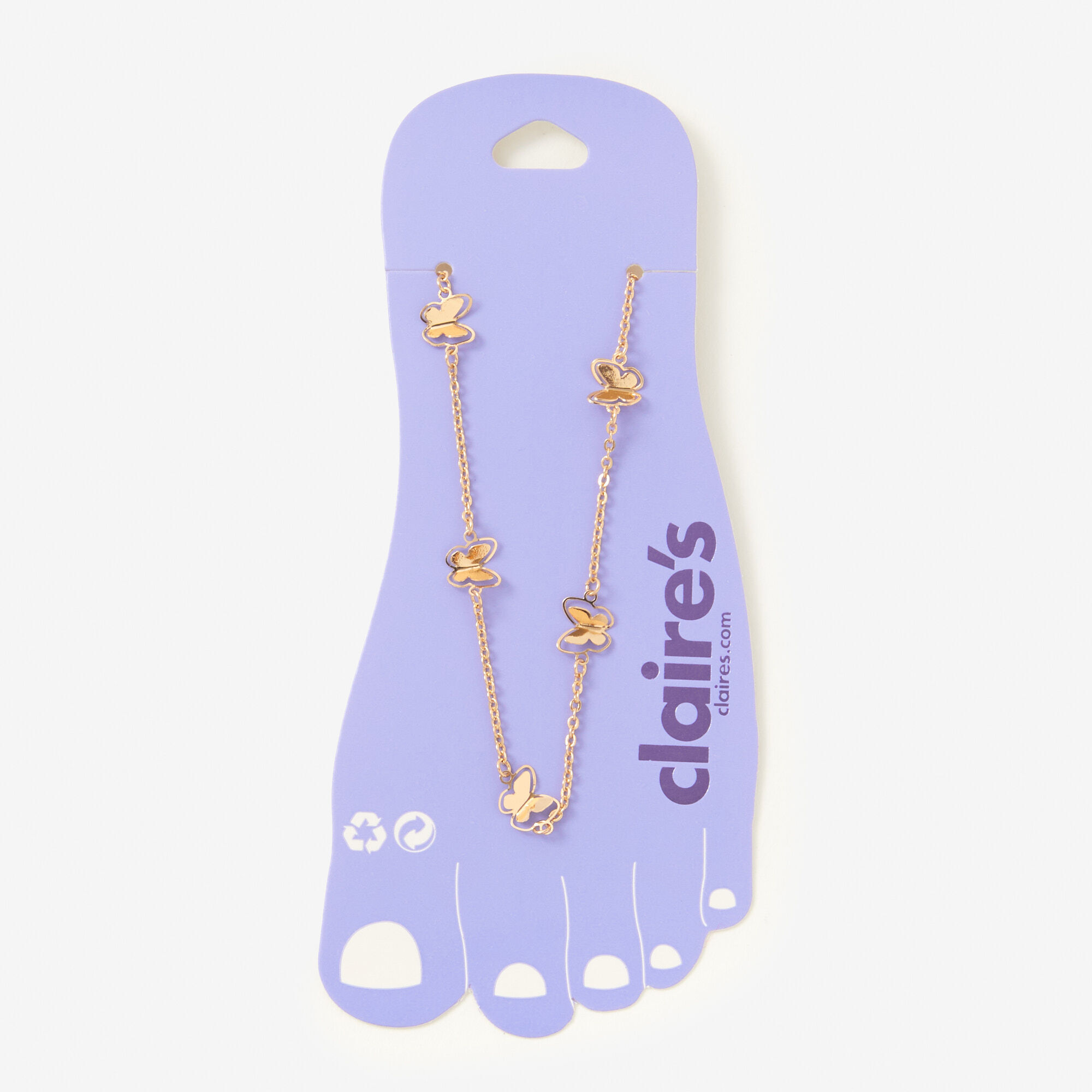 Gold Beach Charms Chain Anklet | Claire's US